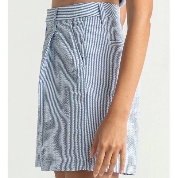 NWT Brixton Victory Seersucker Stripe Trouser Shorts High Waist - Picture 4 of 10
